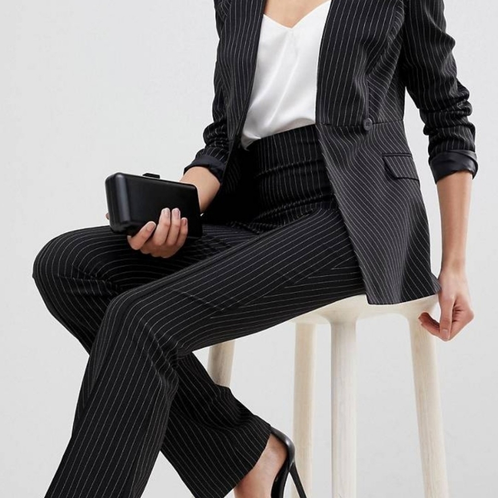 Asos Design Tall Slim Suit - Pinstripe